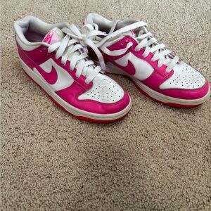 Nike Youth Vibrant Pink and White Sneakers